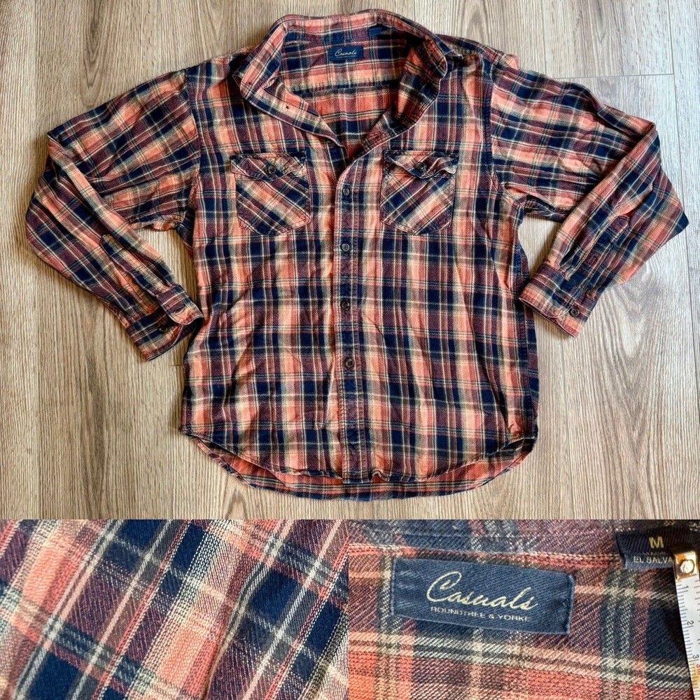Men’s Flannel Orange Roundtree and York size M